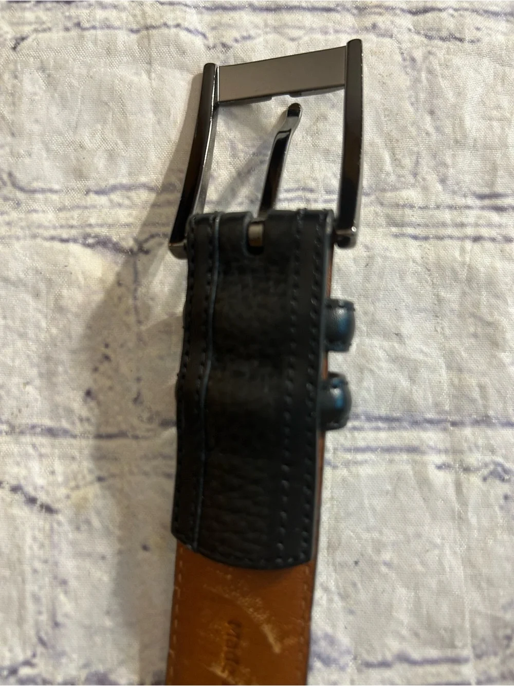 JOHNSTON & MURPHY BLACK PEBBLE GRAIN & 346 BROOKS BROTHERS CROC BELTS 38/40
